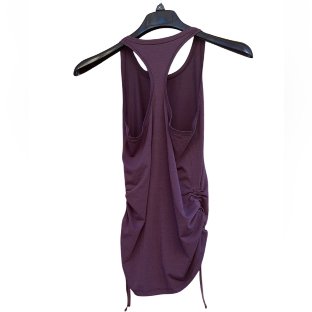 Athleta Racerback Tank Top Size Small Plum Purple Cinched Sides w/Ties - Picture 2 of 10